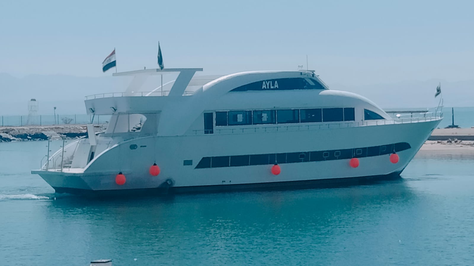 M/Y Ayla — our private yacht in Aqaba, Red Sea